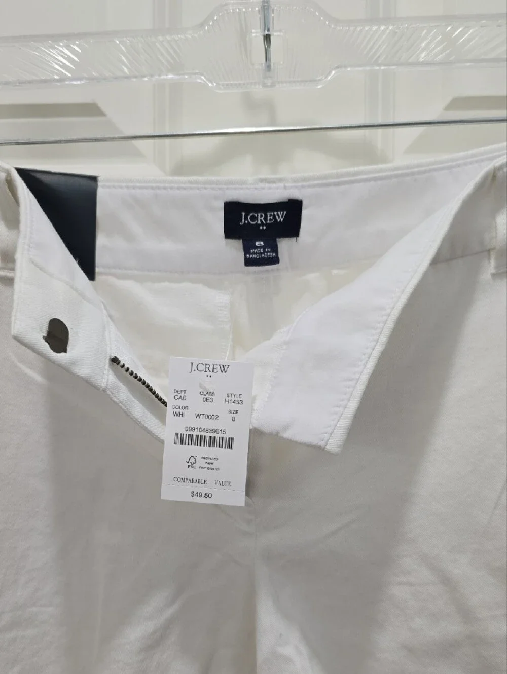 J. Crew White Tailored Cotton-Blend Chino Shorts